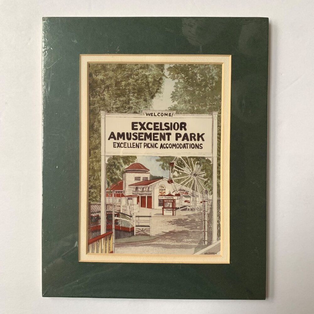 Mary Ostazeski Matted Excelsior Amusement Park Print Sealed